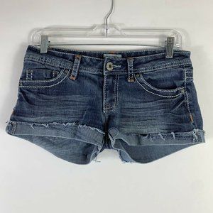 Mudd Jean Shorts Women's 3 Denim Hot Pants Low Rise Cuffed Cotton Blend Stretch